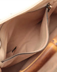 Pre-Loved Diana Bamboo Shoulder Bag Leather Medium with Gold Hardware, Beige