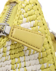 Pre-Loved Re-Edition 2005 Shoulder Bag Crochet Raffia Gingham Mini with Silver Hardware, Yellow and White