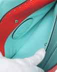 Pre-Loved Baguette Shoulder Bag Leather with Silver Hardware, Red