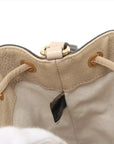 Pre-Loved Ophidia Bucket Bag GG Supreme Coated Canvas Mini with Gold Hardware, Beige / White