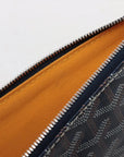 Pre-Loved Senat Pochette Goyardine Coated Canvas MM with Silver Hardware, Navy Blue