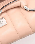 Pre-Loved Horsebit Chain Shoulder Bag Quilted Leather Small with Silver Hardware, Pink