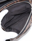 Pre-Loved FF Logo Belt Bag Belt Bag Coated Canvas with Silver Hardware, Brown