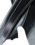 Pre-Loved Luggage Tote Leather Micro with Gold Hardware, Black and Grey