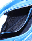 Pre-Loved Lady Dior Handbag Quilted Leather Medium with Silver Hardware, Blue