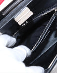 Pre-Loved Peekaboo Handbag Floral Leather Mini with Silver Hardware, Black