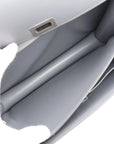 Pre-Loved Classic Box Shoulder Bag Leather Medium with Silver Hardware, Gray