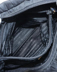 Pre-Loved Gaufre Tote Handbag Nylon with Gold Hardware, Black