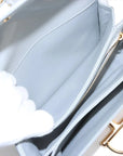 Pre-Loved Hook Shoulder Bag Leather Small with Gold Hardware, Light Grey