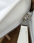 Pre-Loved Nova Check Hobo Shoulder Bag Nova Check Coated Canvas Small with Silver Hardware, Beige Multicolor