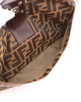 Pre-Loved Mamma Baguette Shoulder Bag Zucca Coated Canvas with Silver Hardware, Brown