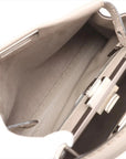 Pre-Loved Peekaboo Selleria Handbag Leather with Silver Hardware, Taupe