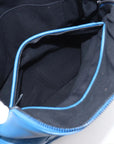 Pre-Loved Intrecciato Backpack Leather with Black Hardware, Blue