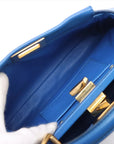 Pre-Loved Peekaboo Handbag Leather Mini with Gold Hardware, Blue