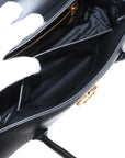 Pre-Loved Nappa Leather Shoulder Bag Leather with Gold Hardware, Black