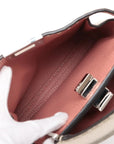 Pre-Loved Peekaboo Iconic Selleria Handbag Leather Small with Silver Hardware, Ivory