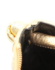 Pre-Loved Sardine Shoulder Bag Intrecciato Leather Mini with Gold Hardware, Gold