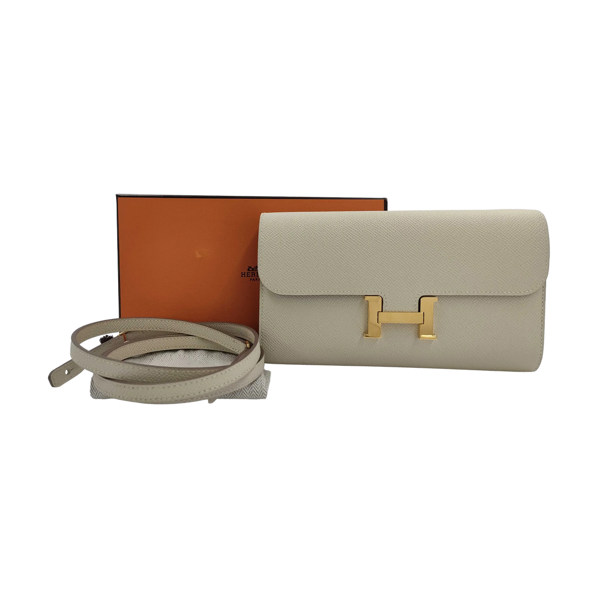 Pre-Owned Hermes Epsom Constance To Go Craie w/ Gold Hardware