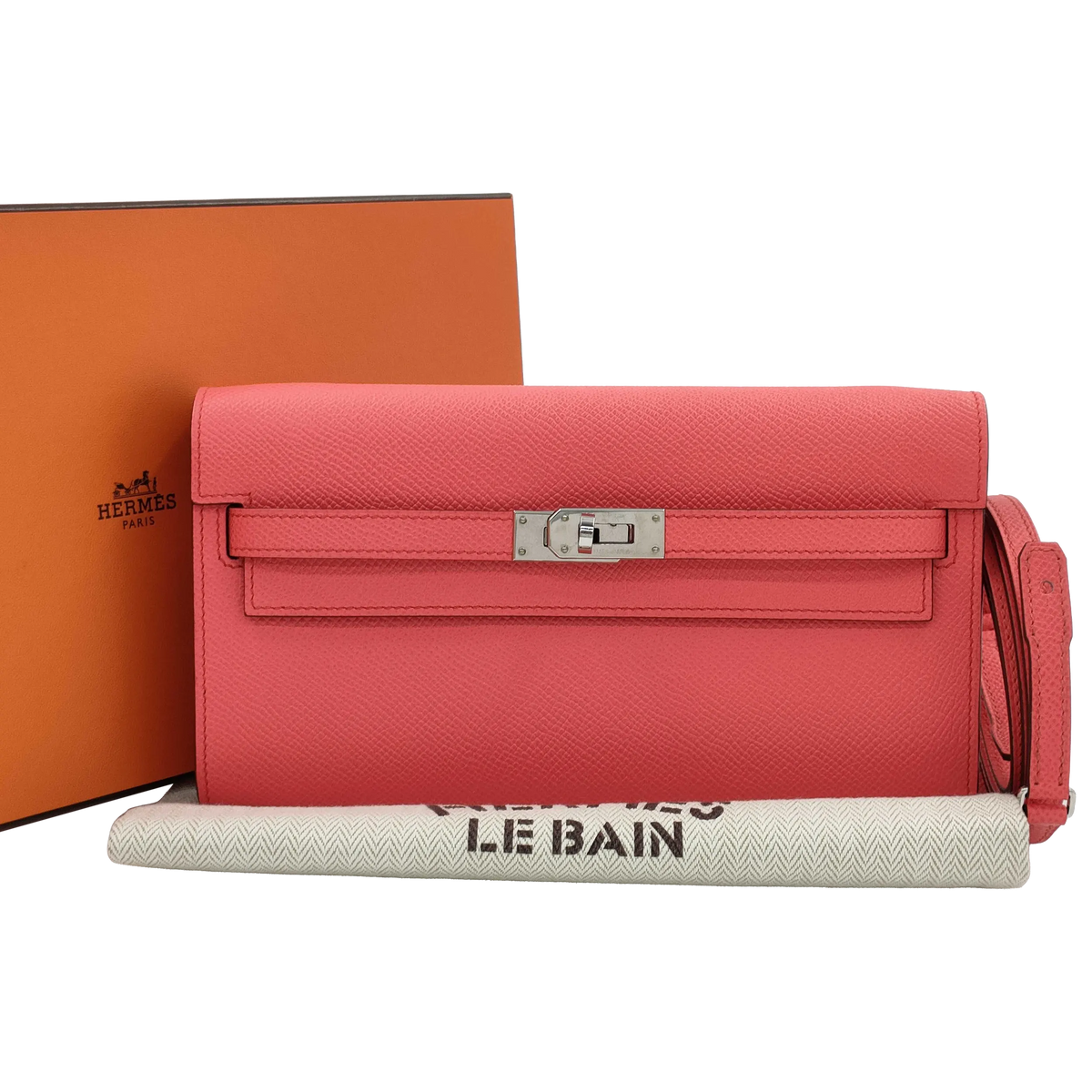 Pre-Owned Hermes Epsom Kelly To Go Bougainvillea w/ Palladium Hardware