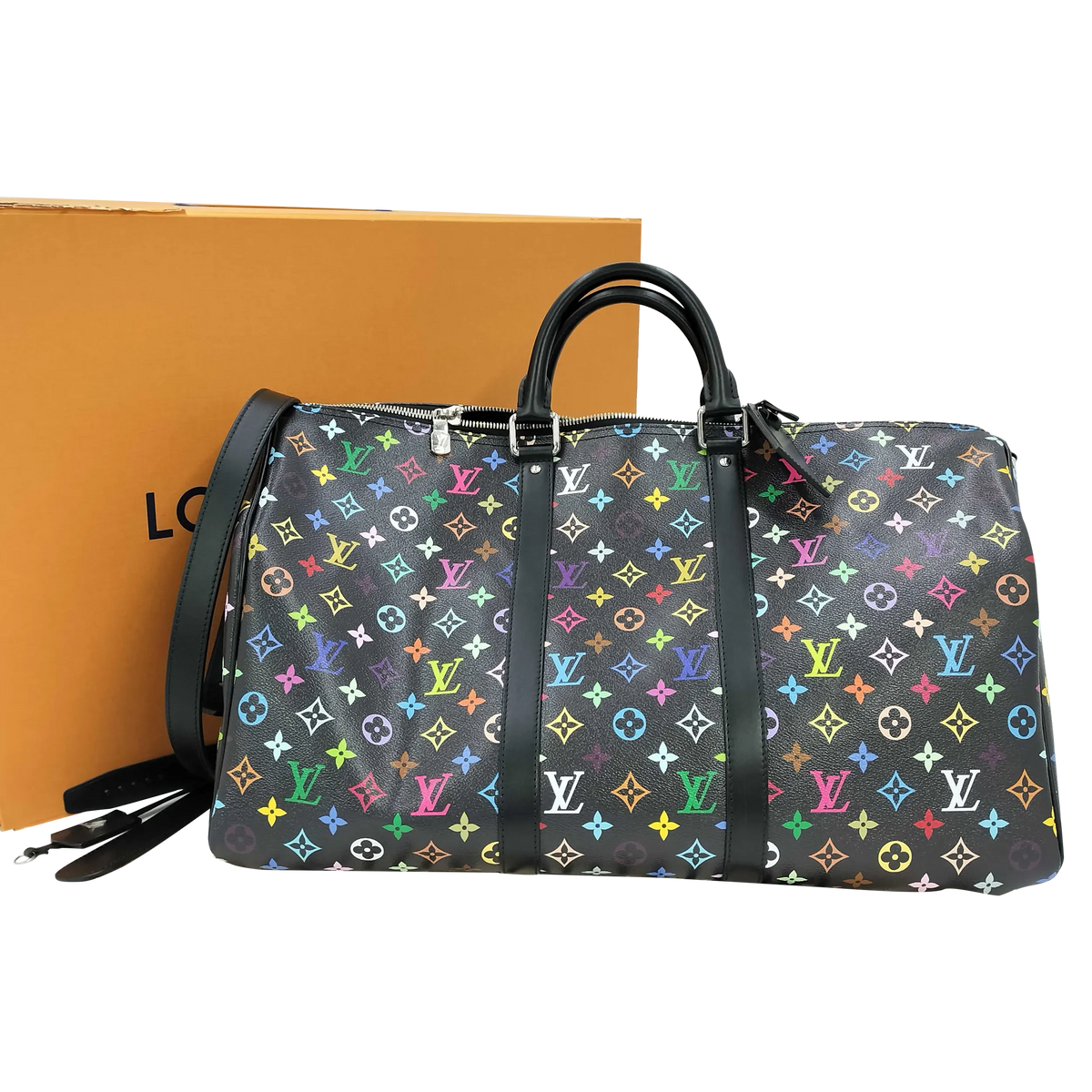 Pre-Owned Louis Vuitton x Takashi Murakami Multicolore Keepall 50 Bandouliere