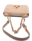 Pre-Owned Christian Dior Linen Macrocannage Small Caro