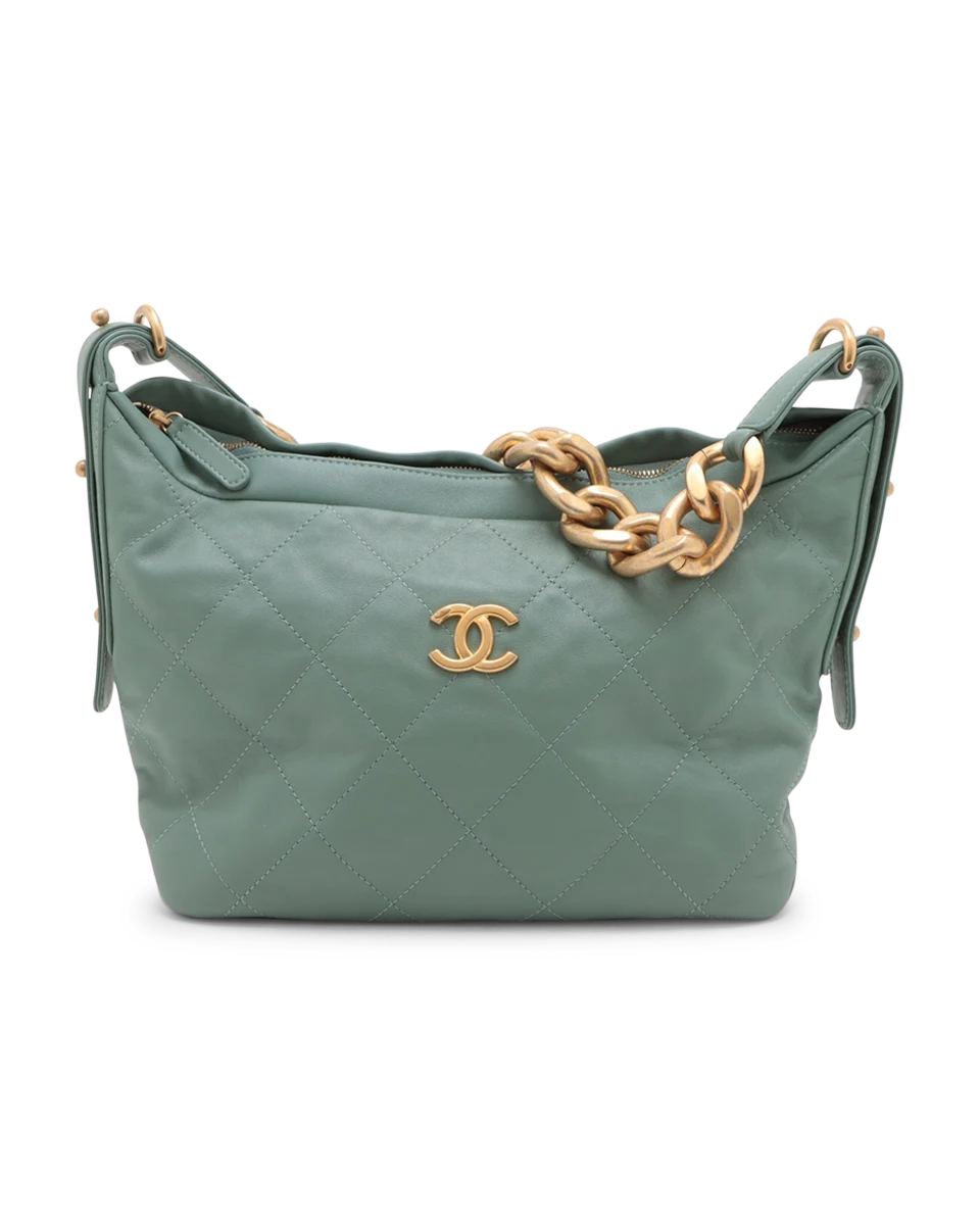 Pre-Owned Chanel Quilted CC Hobo Bag
