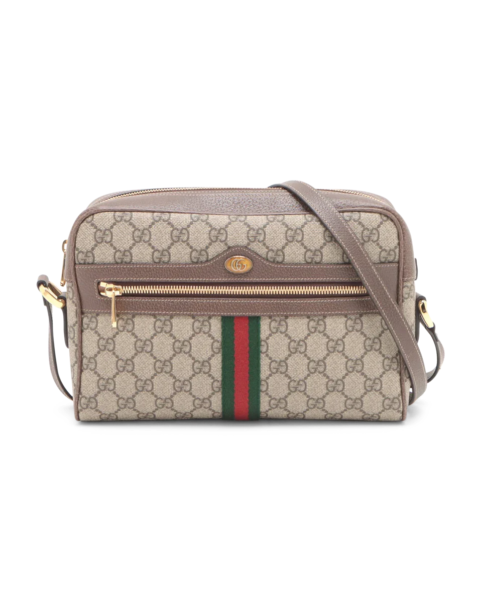 Pre-Owned Gucci GG Supreme Monogram Web Small Ophidia Shoulder Bag