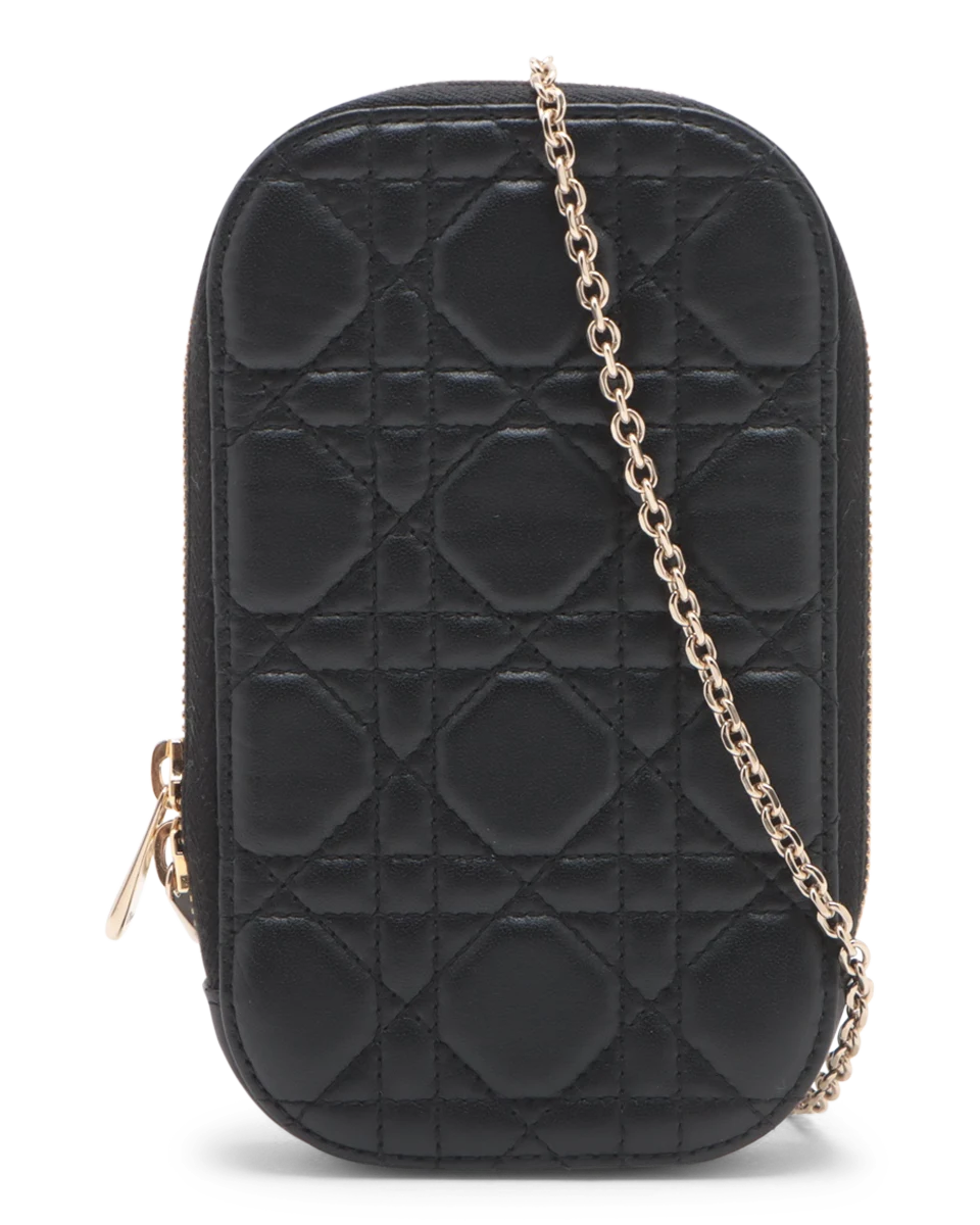 Pre-Owned Christian Dior Cannage Lady Dior Phone Holder
