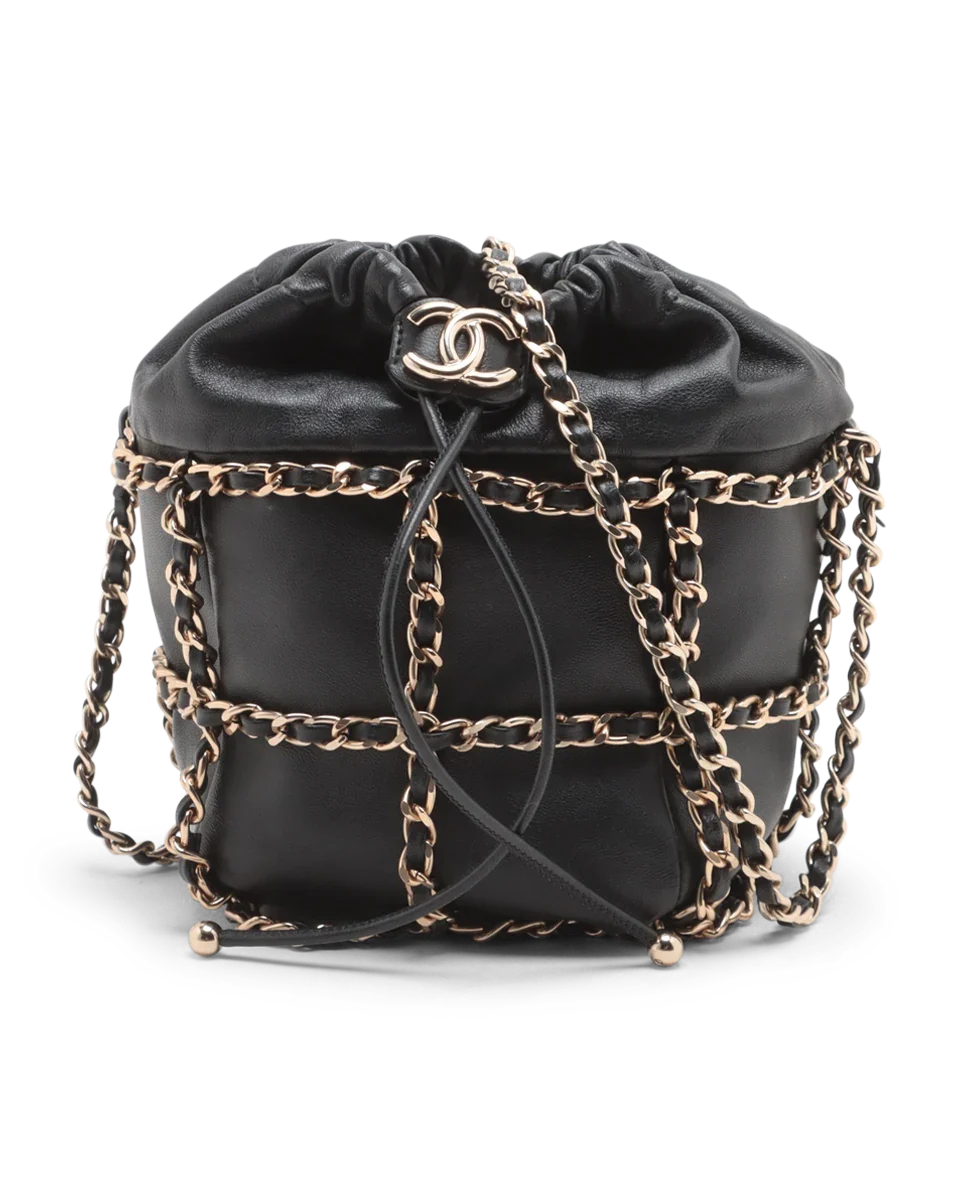 Pre-Owned Chanel Frame Chain Bucket Bag