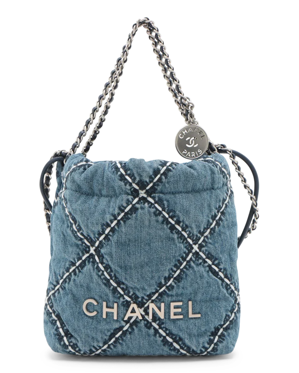 Pre-Owned Chanel Mini Denim 22 Hobo