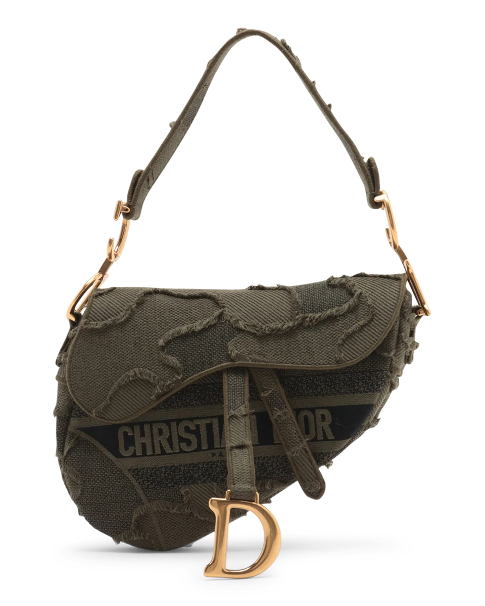 Pre-Owned Christian Dior Camouflage Saddle Bag
