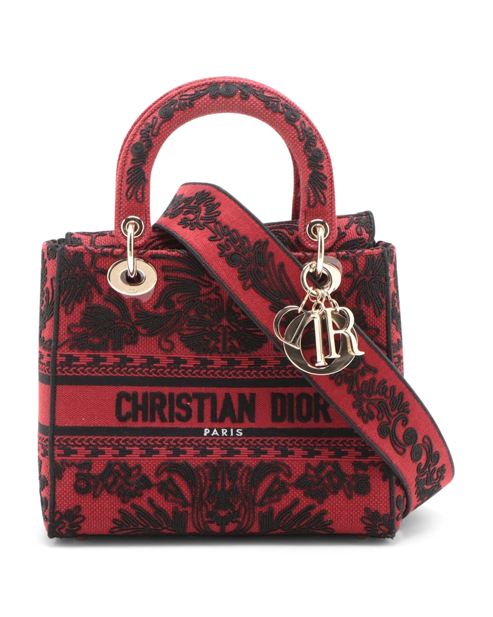 Pre-Owned Christian Dior Medium Embroidered Ornamental Cornely Lady D-Lite