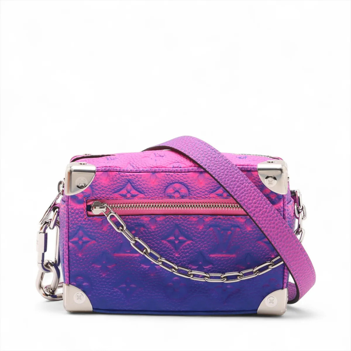 LOUIS VUITTON プティクッション モノグラム ピンク ブルー Pre-Owned Louis Vuitton Homme Spring 2022 Illusion Mini Soft Trunk