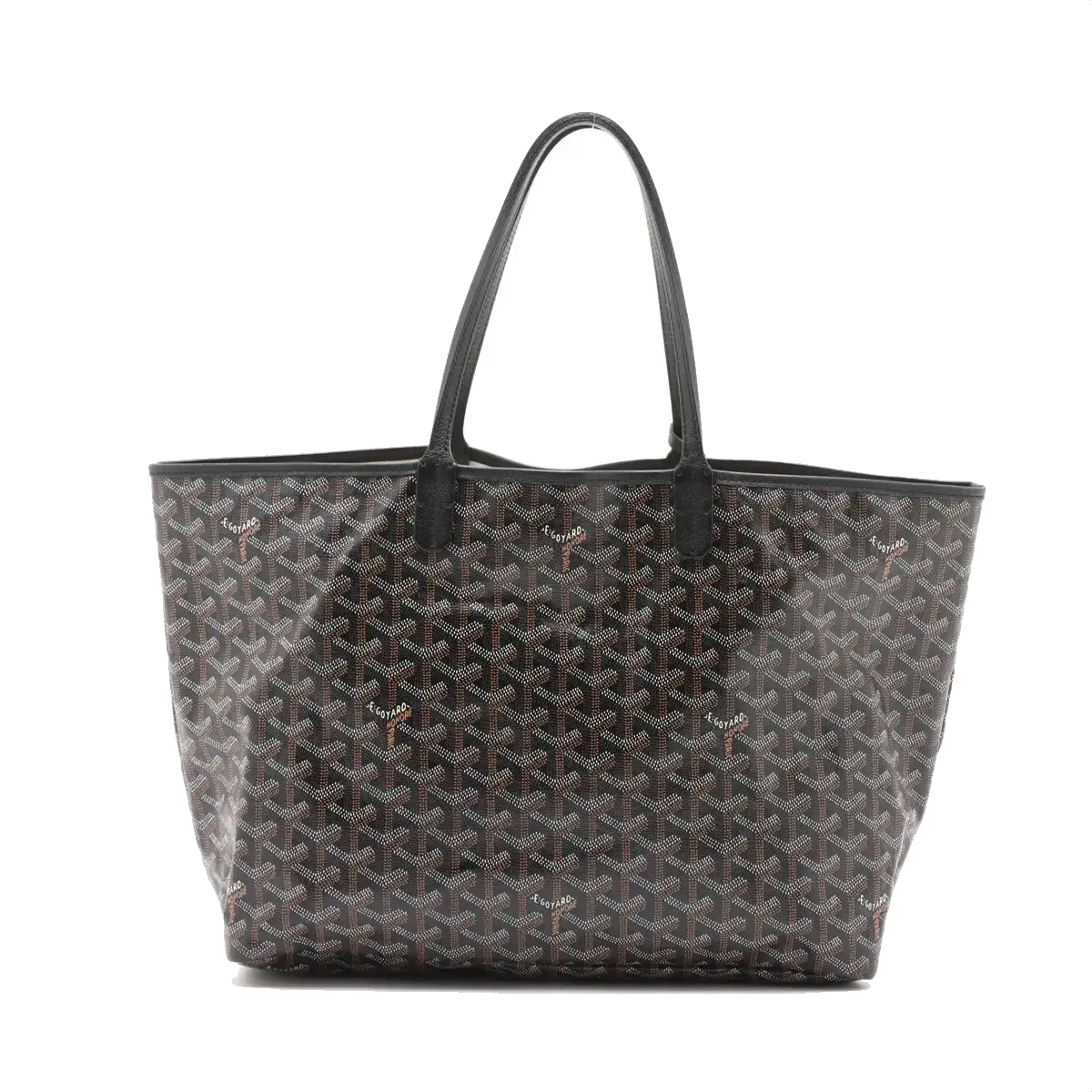Pre-Loved Saint Louis Tote Goyardine Coated Canvas GM with Silver Hardware, Black