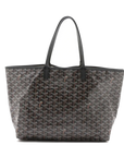Pre-Loved Saint Louis Tote Goyardine Coated Canvas GM with Silver Hardware, Black