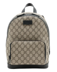 Pre-Loved GG Supreme Backpack GG Supreme Coated Canvas Small with Silver Hardware, Beige/Ebony