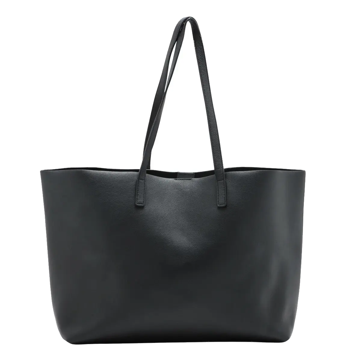Pre-Loved Shopping Tote Leather with Gold Hardware, Black