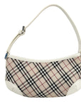 Pre-Loved Nova Check Hobo Shoulder Bag Nova Check Coated Canvas Small with Silver Hardware, Beige Multicolor