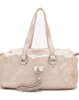 Pre-Loved Shimmer Comète Shoulder Bag Monogram Leather with Silver Hardware, Pink
