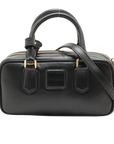 Pre-Loved Bowling Bag Handbag Leather Mini with Gold Hardware, Black