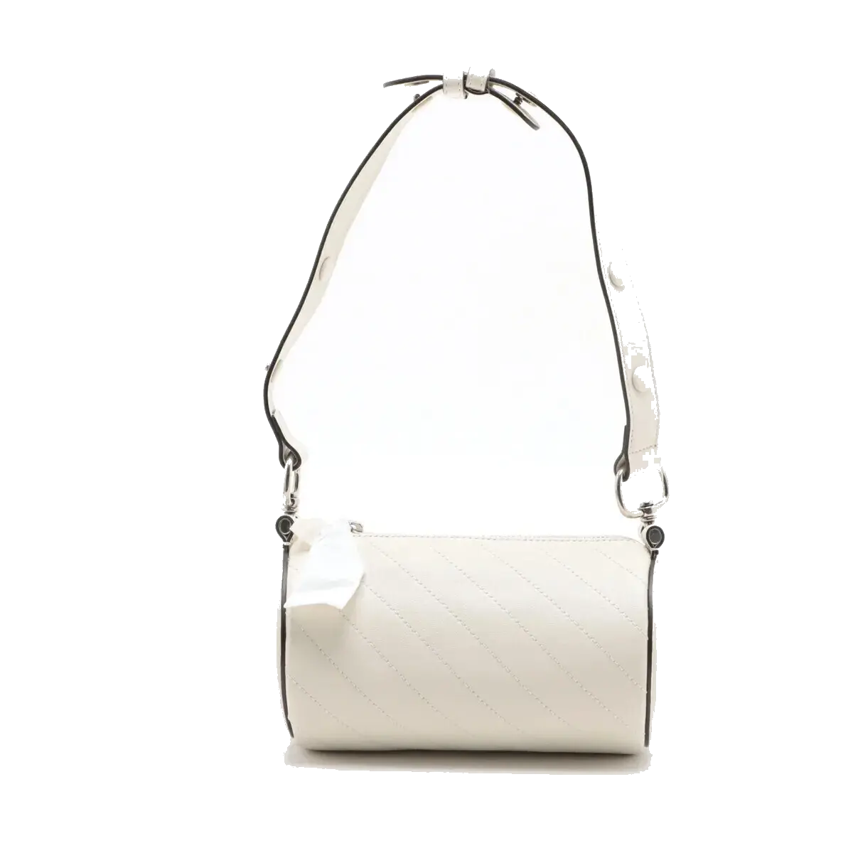 Pre-Loved Blondie Shoulder Bag Leather Mini with Silver Hardware, White