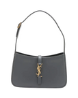 Pre-Loved Le 5 à 7 Shoulder Bag Leather with Aged Gold Hardware, Grey