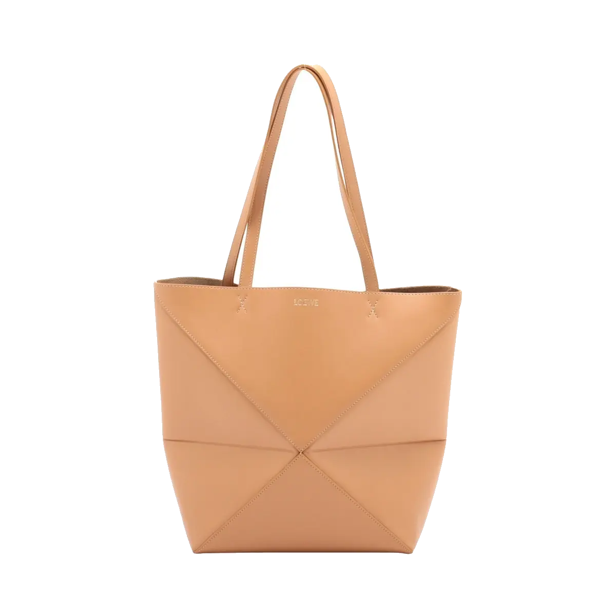 Pre-Loved Puzzle Fold Tote Leather, Tan