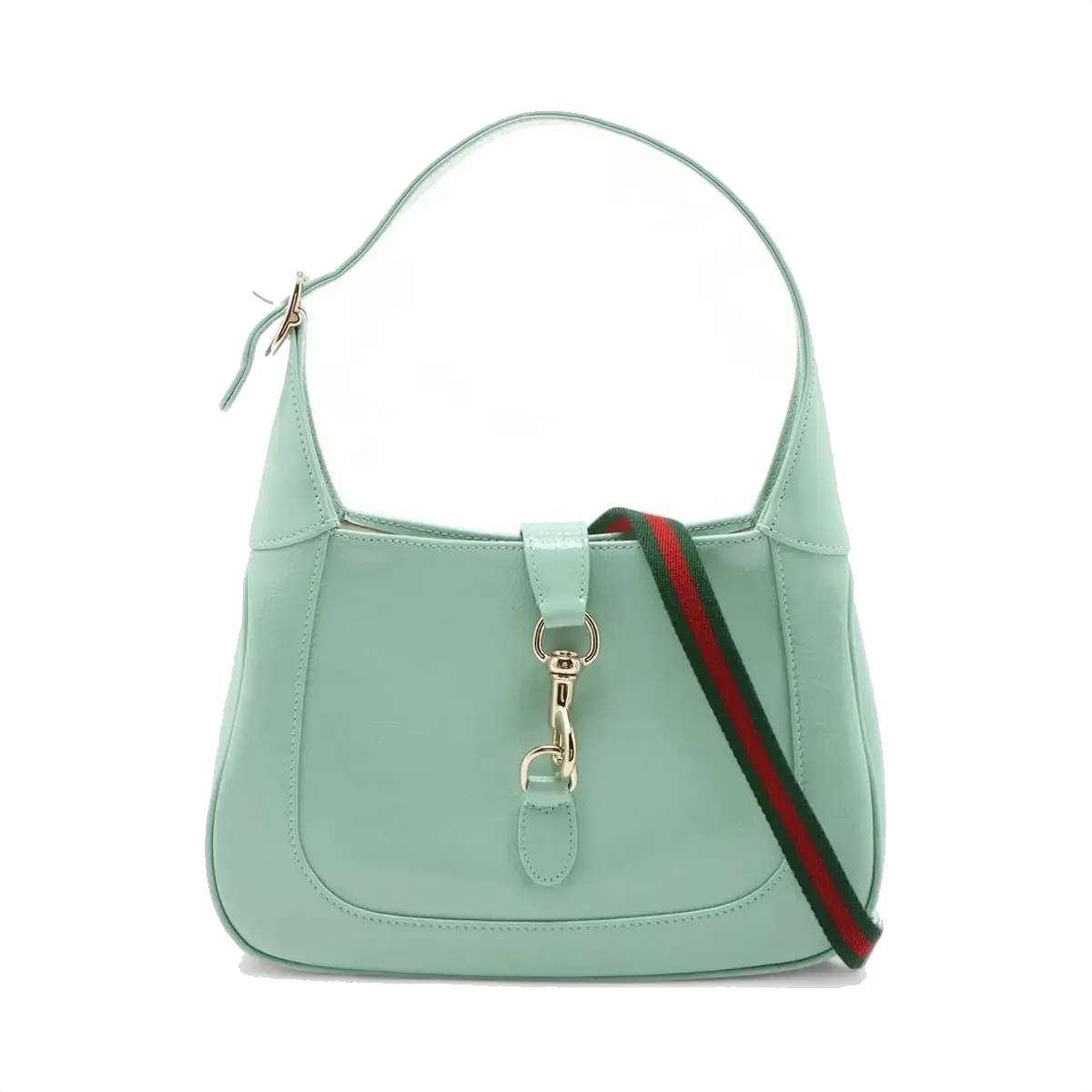 Pre-Loved Jackie Shoulder Bag Leather Small with Gold Hardware, Mint Green