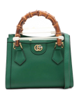 Pre-Loved Diana Bamboo Tote Leather Mini with Gold Hardware, Green