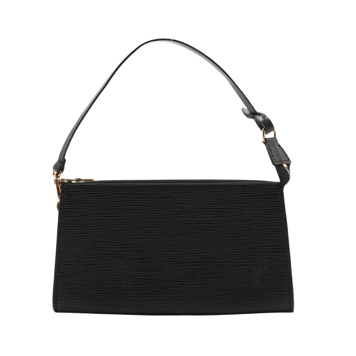 Pre-Loved Pochette Accessoires Pochette Leather with Gold Hardware, Black