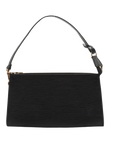 Pre-Loved Pochette Accessoires Pochette Leather with Gold Hardware, Black