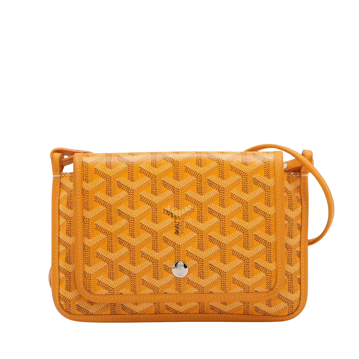 Pre-Loved Plumet Crossbody Bag Goyardine Coated Canvas with Silver Hardware, Yellow