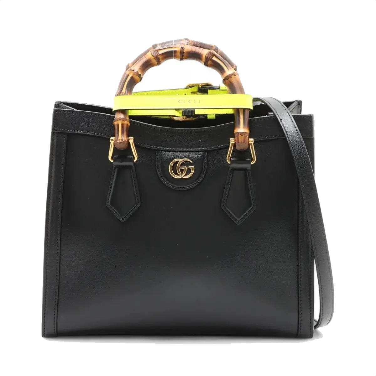Pre-Loved Diana Bamboo Tote Leather Small with Gold Hardware, Black