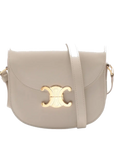 Pre-Loved Triomphe Besace Crossbody Bag Leather Small with Gold Hardware, Beige
